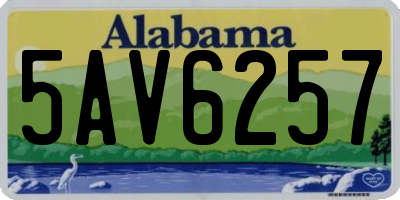 AL license plate 5AV6257