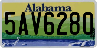 AL license plate 5AV6280