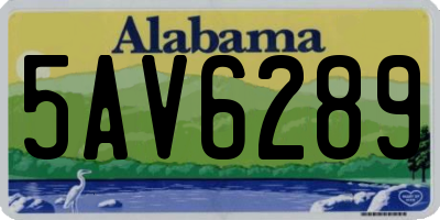 AL license plate 5AV6289