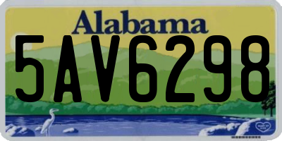 AL license plate 5AV6298