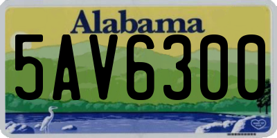 AL license plate 5AV6300