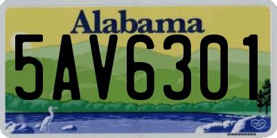 AL license plate 5AV6301