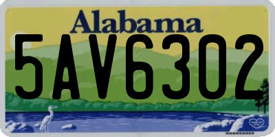 AL license plate 5AV6302