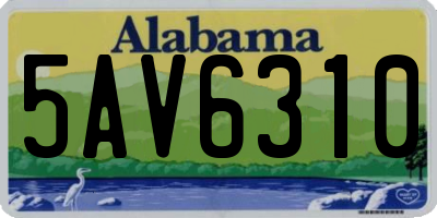 AL license plate 5AV6310