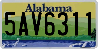 AL license plate 5AV6311