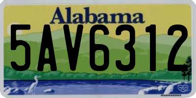 AL license plate 5AV6312