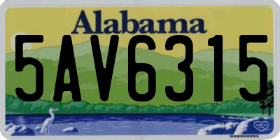 AL license plate 5AV6315
