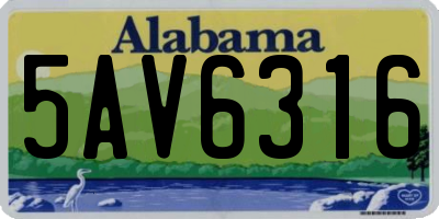 AL license plate 5AV6316