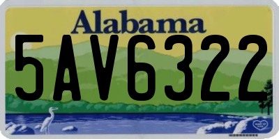 AL license plate 5AV6322