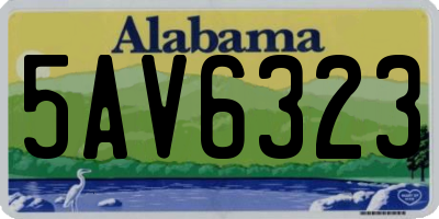 AL license plate 5AV6323