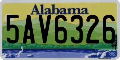 AL license plate 5AV6326