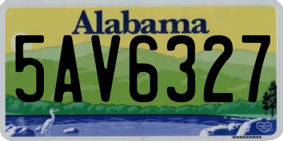 AL license plate 5AV6327