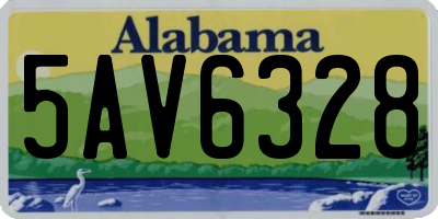 AL license plate 5AV6328