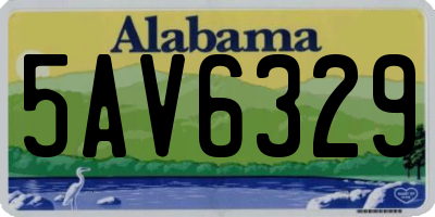 AL license plate 5AV6329