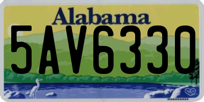 AL license plate 5AV6330