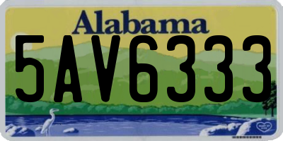 AL license plate 5AV6333