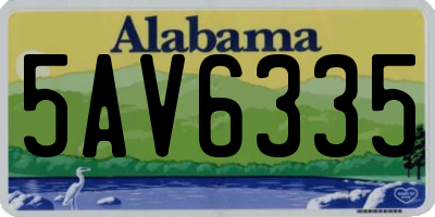 AL license plate 5AV6335