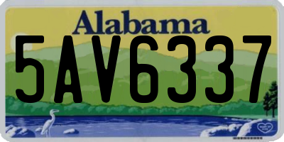 AL license plate 5AV6337
