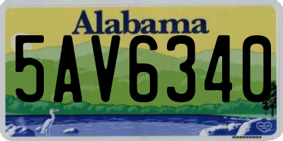 AL license plate 5AV6340