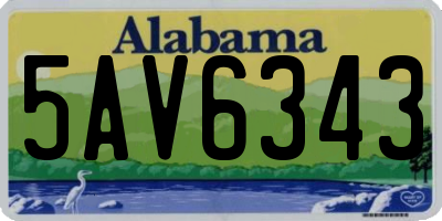 AL license plate 5AV6343
