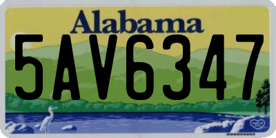AL license plate 5AV6347