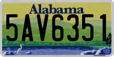 AL license plate 5AV6351