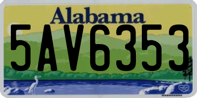 AL license plate 5AV6353