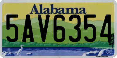 AL license plate 5AV6354