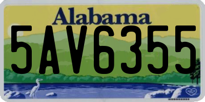 AL license plate 5AV6355