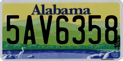 AL license plate 5AV6358