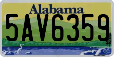AL license plate 5AV6359