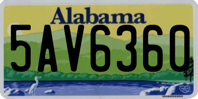 AL license plate 5AV6360