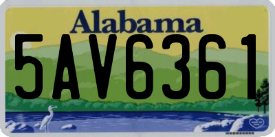 AL license plate 5AV6361