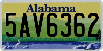 AL license plate 5AV6362