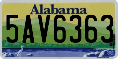 AL license plate 5AV6363