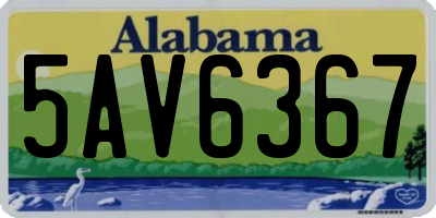AL license plate 5AV6367