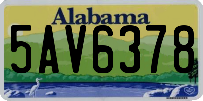 AL license plate 5AV6378