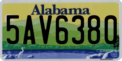 AL license plate 5AV6380
