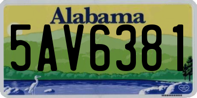 AL license plate 5AV6381