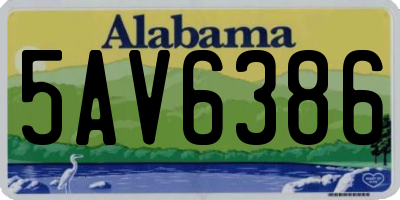 AL license plate 5AV6386