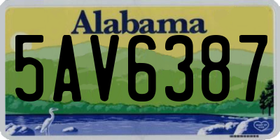 AL license plate 5AV6387