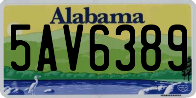 AL license plate 5AV6389