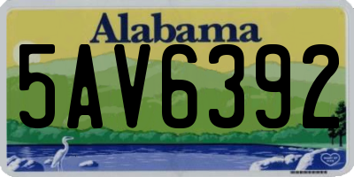 AL license plate 5AV6392