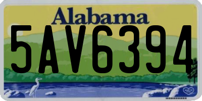 AL license plate 5AV6394
