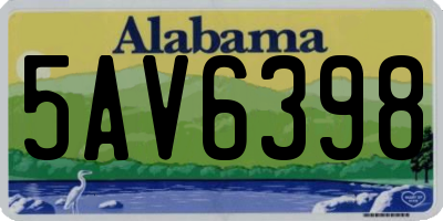 AL license plate 5AV6398