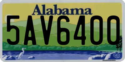 AL license plate 5AV6400