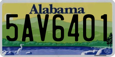 AL license plate 5AV6401