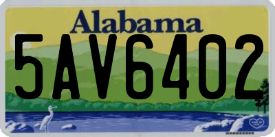 AL license plate 5AV6402