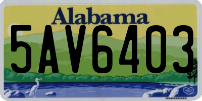 AL license plate 5AV6403