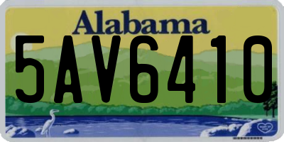 AL license plate 5AV6410